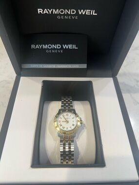 Raymond Weil Two-Tone Silver and Gold Ladies Bracelet Watch with White Dial
